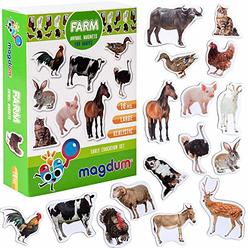 MAGDUM Farm Photo Realistic Animal Magnets for Kids -Real Large Fridge Magnets for Toddlers- Magnetic Educational Toys Baby 3