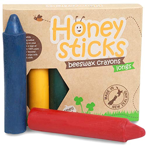 Honeysticks 100% Natural Beeswax Crayons - Jumbo Size Crayons for Toddlers  and Kids Developing a Pencil Grip - Child Safe