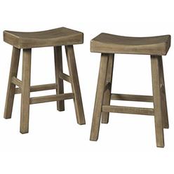 Signature Design by Ashley Tallenger Upholstered Swivel Bar Height Stool Set of 2, Brown (D548-624)