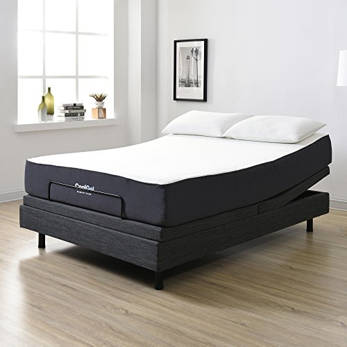 Classic Brands Adjustable Comfort Posture+ Adjustable Bed Base with Massage, Wireless Remote and USB Ports (Twin XL) &