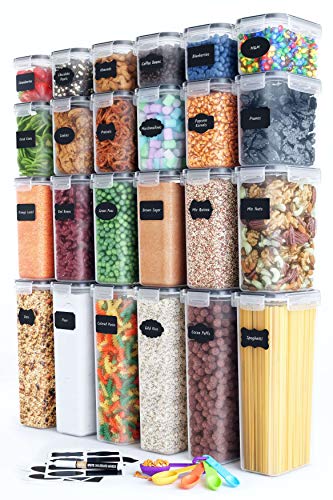 Chef's Path Airtight Food Storage Container Set - 24 PC - Kitchen & Pantry Organization - BPA-Free - Plastic Canisters with