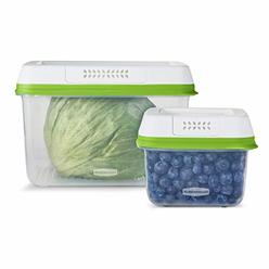 Rubbermaid FreshWorks Saver, Medium and Large Produce Storage Containers, 4-Piece Set, Clear