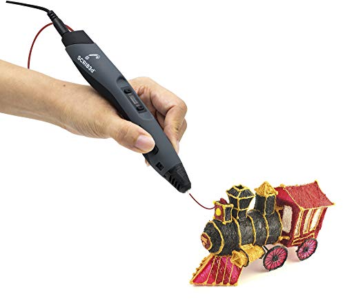 SCRIB3D Advanced 3D Printing Pen with Display - Includes Advanced 3D Printing Pen, 3 Starter Colors of PLA Filament Stencil