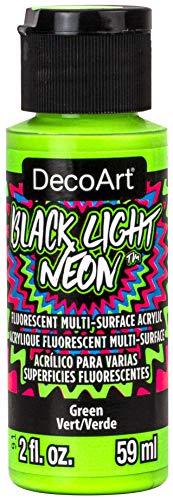 Deco Art Americana Black Light Neon Acrylic Paint 2oz-Green