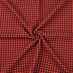 David Angie Black Red Plaid Bullet Textured Liverpool Fabric 4 Way Stretch Spandex Knit Fabric by The Yard for Hair Bows