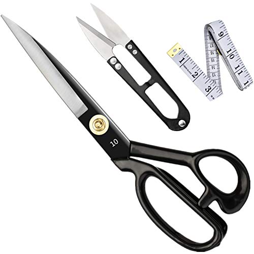 Donrime Left-Handed Sewing Scissors 10 Inch(25.5cm) - Fabric Dressmaking  Shears, Lefty Tailor's Scissors for Cutting Fabric, Leather