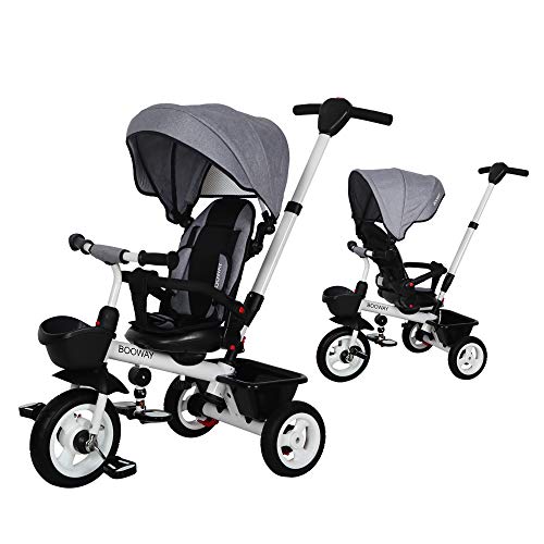 BOOWAY Baby Trike, 6in1 Kids Stroller Tricycle with Adjustable Push