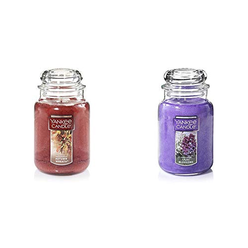 Yankee Candle Large Jar Candle, Autumn Wreath & Large Jar Candle Lilac Blossoms