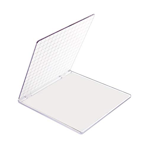 wh-AJEW-PH0017-56 PH PandaHall Acrylic Stamp Block 5.9x6.1 Perfect  Positioning Stamping Clear Stamps Scrapbook Craft Stamping Tool with Grid