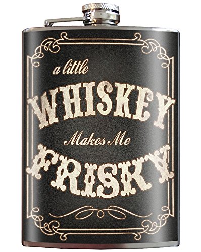 Trixie and Milo Trixie & Milo Whiskey Makes Me Frisky Flask Black