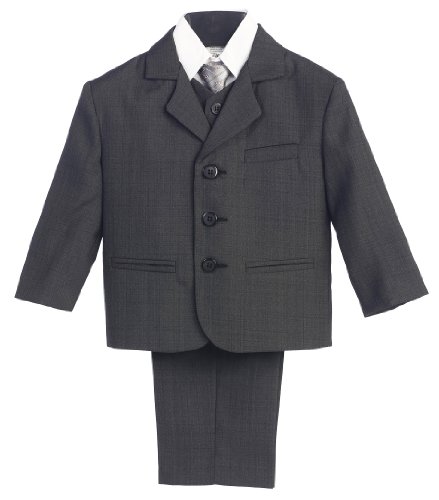 LITO 5 Piece Dark Gray Suit with Shirt, Vest, and Tie - Size 3T