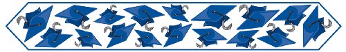 Beistle Printed Grad Cap Table Runner (blue) Party Accessory  (1 count) (1/Pkg)
