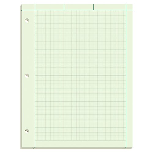 Ampad Evidence Engineering Pad, 100 Sheets, 5 Squares Per Inch, Green Tint, 11"H x 8 1/2"W