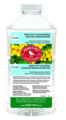 Perky-Pet 238CL Clear Hummingbird Nectar 32 oz Concentrate â€“ Makes 128 fl oz