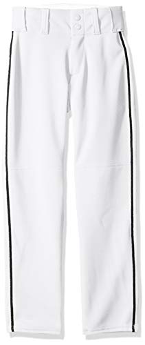 Alleson Ahtletic Men's Baseball Pants with Braid, 3X-Large, White/Black
