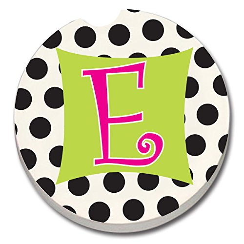 CounterArt Absorbent Stoneware Car Coaster, Monogrammed"E"
