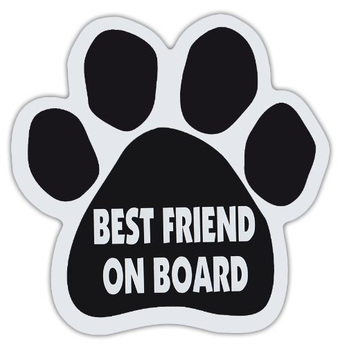 Crazy Sticker Guy Dog Paw Shaped Magnets: BEST FRIEND ON BOARD | Dogs, Gifts, Cars, Trucks