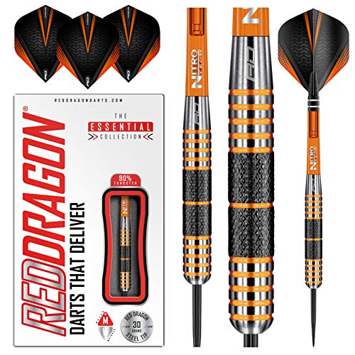 Red Dragon Amberjack 11: 30g Tungsten Darts Set with Flights and Stems