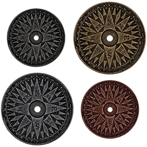 Tim Holtz Idea-ology Compass Coins by Tim Holtz Idea-ology, Pack of 4, Assorted Finishes, TH93061