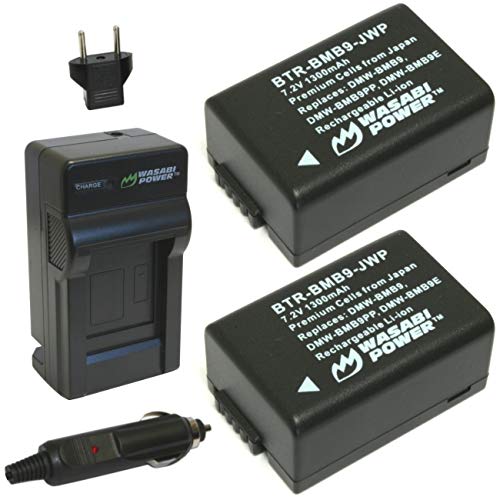 Wasabi Power Battery (2-Pack) and Charger for Leica BP-DC9, BP-DC9-U, BP-DC9-E, 18717, 18718, and Leica V-Lux 2, V-Lux 3