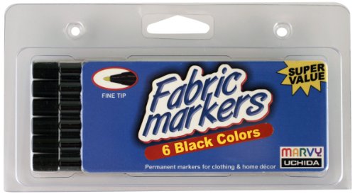 Uchida Marvy Fine Tip Black Color Fabric Marker Set Art Supplies