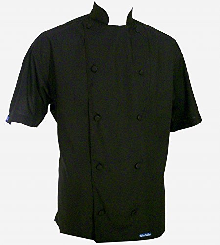 CHEFSKIN Original CHEFSKIN Short Sleeve Chef Jacket for Adults in Black, Size 3x