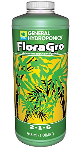 General Hydroponics GH1422 FloraGro 2-1-6, Use With FloraMicro & FloraBloom, Provides Nutrients For Structural & Foliar