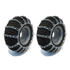 The ROP Shop Pair 2 Link TIRE Chains 18x6.50x8 for Simplicty Lawn Mower Garden Tractor Rider