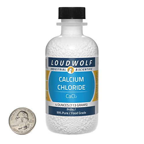 Loudwolf Calcium Chloride / 4 Ounce Bottle / 99% Pure Food Grade/Prills/USA
