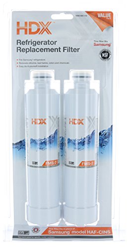 HDX FMS-2 Replacement Water Filter / Purifier for Samsung Refrigerators (2 Pack)