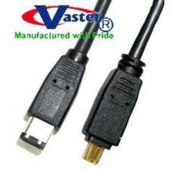 Vaster IEEE-1394 FireWire iLink DV Cable 6P-4P, IEEE 1394 Firewire in DV - iLInk Cable, 6 P to 4 P, 6 Ft - 5 Pack