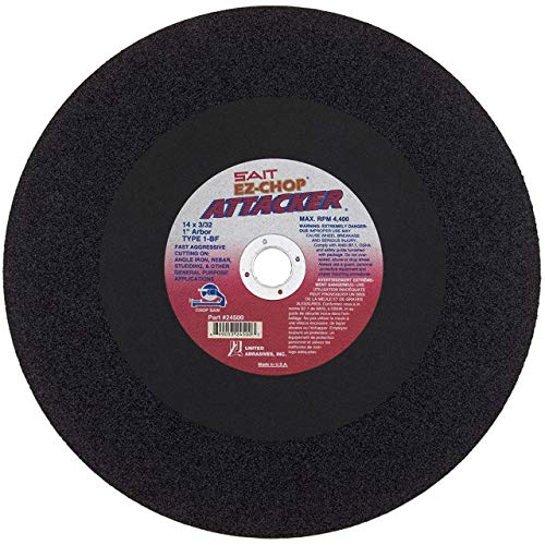 United Abrasives- SAIT 24500 Type 1 14 by 3/32 by 1 EZ-Chop Attacker Chop Saw Cutting Wheel, 10-Pack