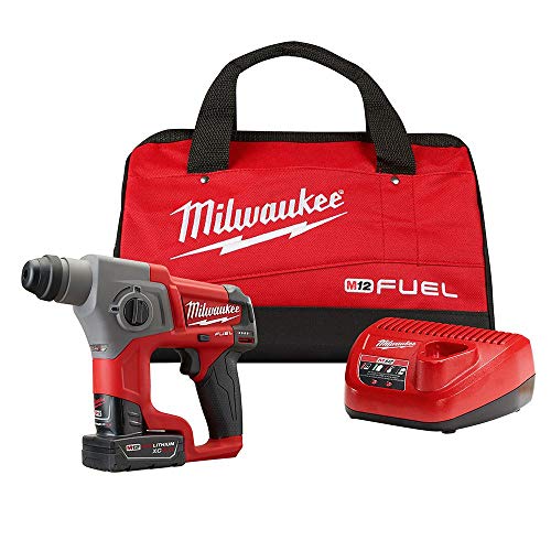 MILWAUKEE M12 FUEL 2416-21XC 12-Volt Cordless Lithium-Ion 4.0Ah 5/8 in. Brushless SDS-Plus Rotary Hammer Kit