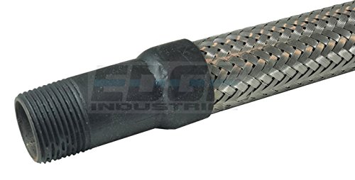 EDGE INDUSTRIAL INDUSTRIAL GRADE HEAVY DUTY FLEXIBLE METAL HOSE CONNECTOR (MADE IN USA) 1" MALE NPT ENDS x 36 inch TOTAL LENGTH STAINLESS