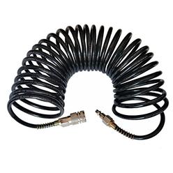 LHFACC Recoil Air Hose Air Compressor Hose with Industrial Solid Brass Coupler and Plug 1/4 Inches x 25 Feet, Quick Connect, Black