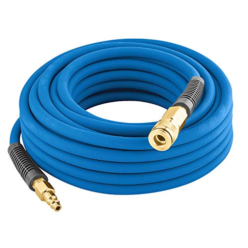 Estwing E3850PVCR 3/8" x 50' PVC/Rubber Hybrid Air Hose with 1/4" Brass Fittings