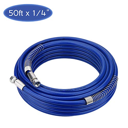 FUNTECK 15M x 1/4 in. Airless Paint Sprayer Hose for Wagner Titan Graco Sprayer 4300 PSI Blue