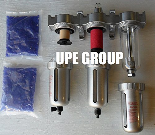 UPE Group 1/2" COMPRESSED AIR INLINE PARTICULATE FILTER WATER TRAP / COALESCING FILTER / DESICCANT DRYER 3 STAGE GOOD FOR PLASMA CUTTER