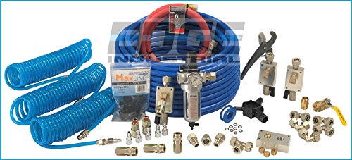 EDGE INDUSTRIAL Complete Compressed air Tubing Kit Assembly Inlcudes 1/2" Tubing and 1/2" Threads, M3800 Maxline Kit, 1/2" Filter Regulator,