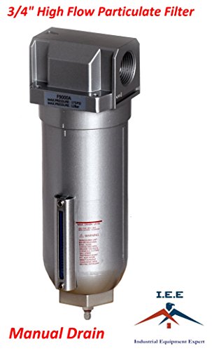THB 3/4" Inline Air Compressor Water Moisture Filter Trap Separator w/ Manual Drain