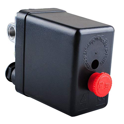 Wadoy Central Pneumatic Air Compressor Pressure Switch Control Valve Replacement for Parts 90-120 PSI 240V