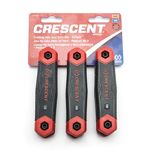 Crescent 3 Pc. Folding SAE/Metric/Torx Dual Material Key Set - CHK3PC