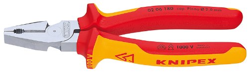KNIPEX Tools - High Leverage Combination Pliers, Chrome, 1000V Insulated (206180)