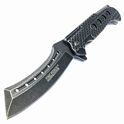 TAC Force 9" TAC FORCE Razor Spring Assisted Open Folding Pocket EcoGift Nice Knife with Sharp Blade Stonewash Cleaver- Great For Fun