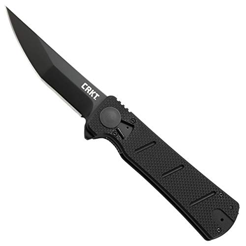 Columbia River Knife & Tool (CRKT) CRKT Goken Pocket Knife: EDC Folding Knife with Liner Lock, Field Strip Technology, Black EDP Osoraku Zukuri Modified Tanto