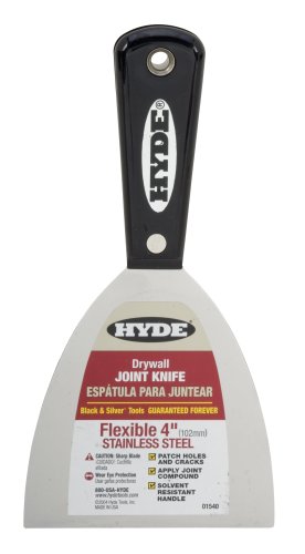 Hyde Tools 01540 4-Inch Stainless Steel Flex Joint Knife, Black and Silver