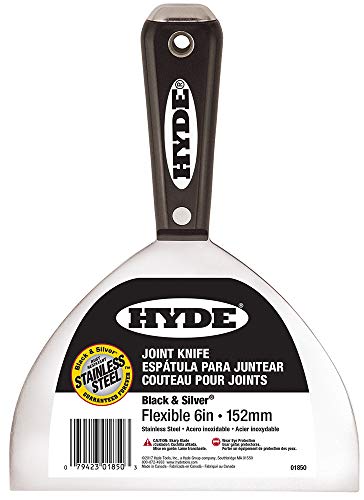 Hyde 01850 6" Flexible Black and Silver Stainless Steel Hammer Head Joint Knife