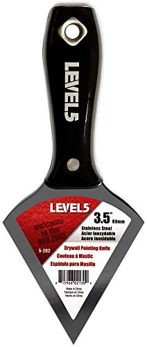 Level5 3.5" Pointed Stainless Steel Joint Knife - LEVEL5 | Metal Hammer End | Pro-Grade Finishing Tools | Drywall Wallboard
