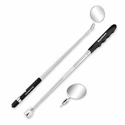 tooluxe 20731l telescoping magnetic pickup tool & inspection mirror set, 3 piece, telescoping handle w/additional mirror atta