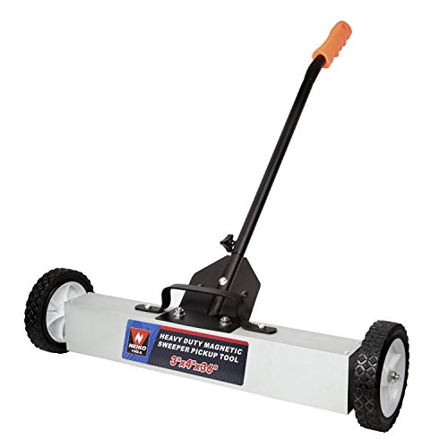 Neiko 53418A Magnetic Pick-Up Sweeper with Wheels 30 Lb, 36" | Adjustable Handle & Floor 